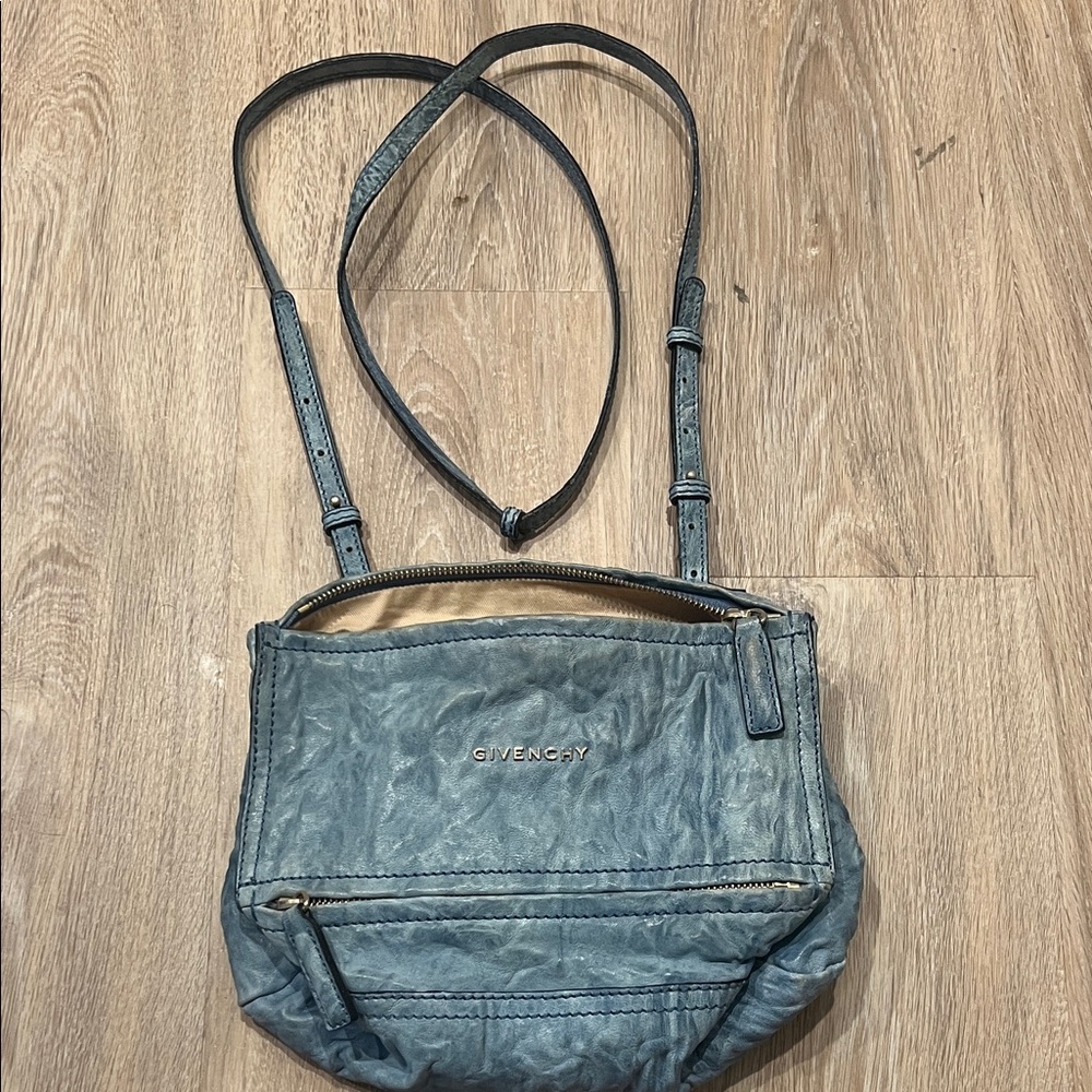 Vintage Givenchy Distressed Blue Crossbody Bag